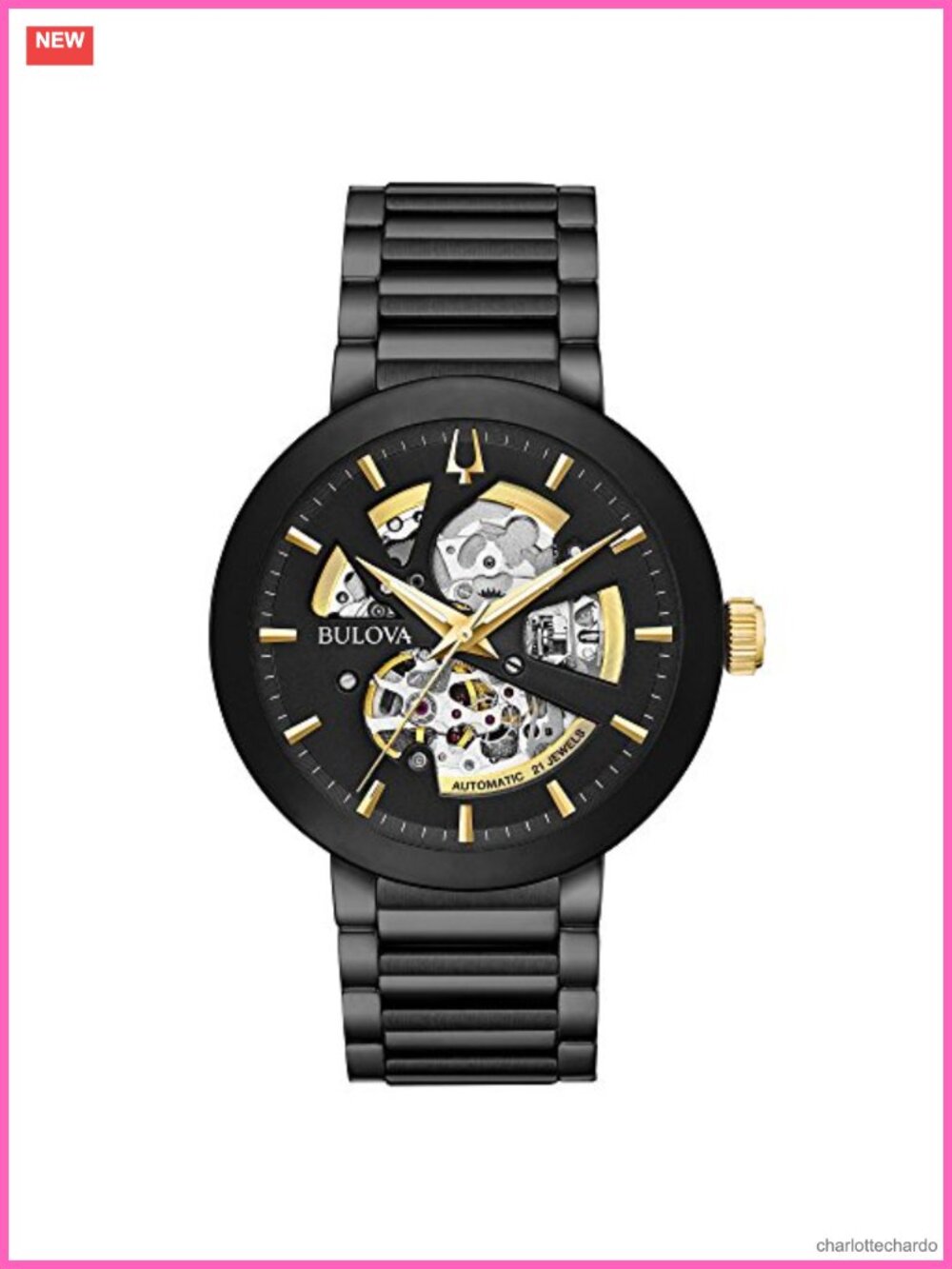 Bulova Men's Modern Automatic Skeleton Watch Stainless Steel